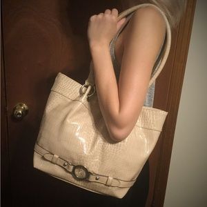 ✨Nude Croc Embossed Patent tote Purse✨